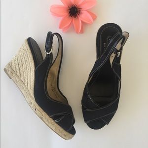 Coach Black Slingback Wedges